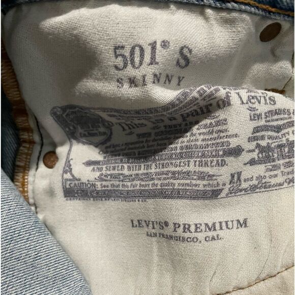 Levi’s 501 waterless premium denim jeans 28x28 Distressed - Picture 5 of 10